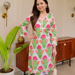 লেইস কুর্তি টুপিস সবুজ